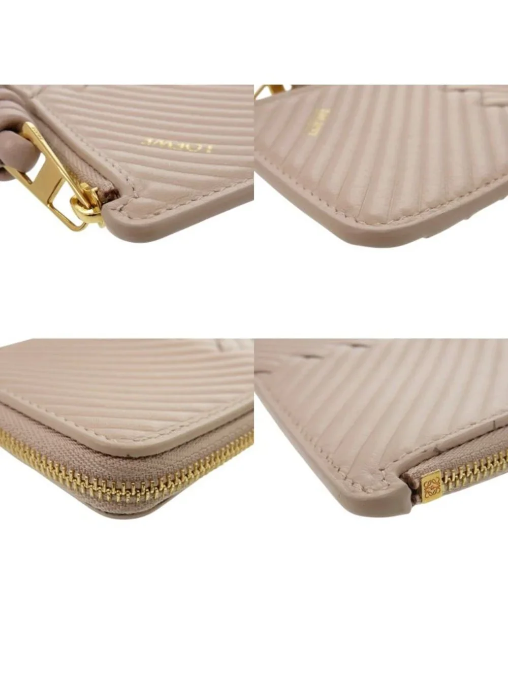 Loewe Knot Fragment Case Coin Leather Beige